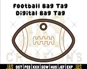 ITH Fußball Taschenanhänger Stickdatei: Sport Schlüsselanhänger (4/5 Zoll Digital Download