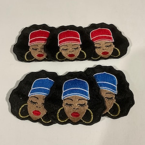 Black Women With Hat Embroidery Patch, Black Women Patch, Black Girl Patch, Melanin Patch, Queen Patch, Iron On Patch, Sew on Patch, Patch