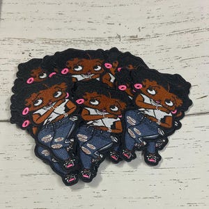 Black Betty Boop Patch: Embroidered