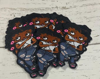 Black Betty Boop Patch: Embroidered-1 Betty Boop Patch