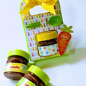 Plantilla SVG para mini tarro de Nutella con abertura para cuchara. Studio, plantilla en blanco.