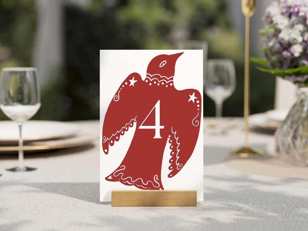 Table Number Template, Customizable Wedding Signage, Folk Art Style ...