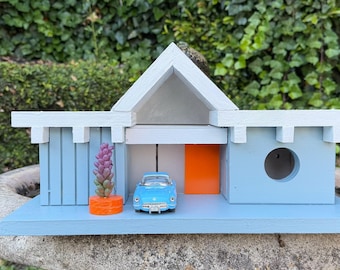 Midcentury Modern Birdhouse: Eichler Inspired, Handcrafted Yard Art