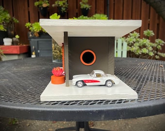 Mid-Century Modern Birdhouse: Handcrafted Astro Design, Palm Springs Style