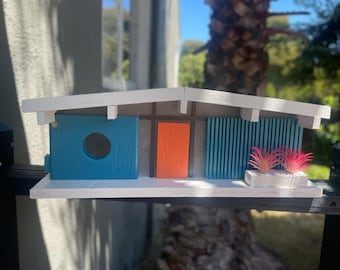 Birdhouse, MCM, Mid Century Modern, Handmade, Upcycled, Reclaimed Wood