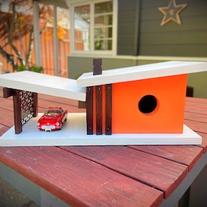 Birdhouse, Midcentury Modern, Gift for Bird Watcher, Housewarming Gift, Yard Art, MCM, Upscale Birdhouse, Palm Springs, Eichler, Handcrafted