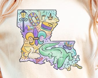 Louisiana Shirt: Women's Mardi Gras Shirt, French Quarters Shirt, Mardi Gras Sweatshirt, Louisiana Sweatshirt, New Orleans Girls Trip