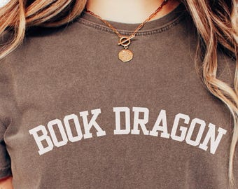 Fantasy Book Dragon Shirt: Gift for Book Lovers, Book Dragon Shirt, Book Lover Shirt, Bookish Shirt, Reading shirt, Gift for Reader