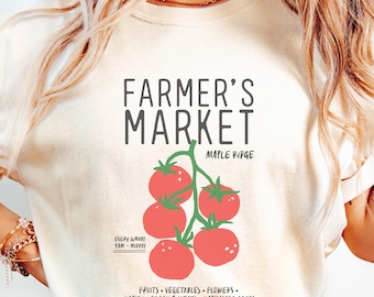 Tomato Farmer's Market Shirt - Botanical Cottagecore Tee, Garden Shirt, Gardener Shirt