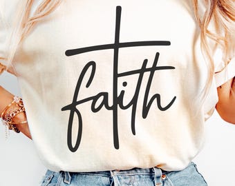 Christian Faith T-Shirt: Faith Based Christian Tee, Cute Christian Merch, Minimalist Christian Tee, Faith Gift for Teen, Christian Apparel