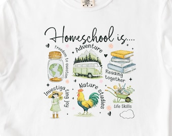 Comfort Colors Homeschool Mom Shirt - Cottagecore Homeschooling Tee, Mothers Day Gift, Gift for Mom, Mom Shirt, Women's Sweatshirt