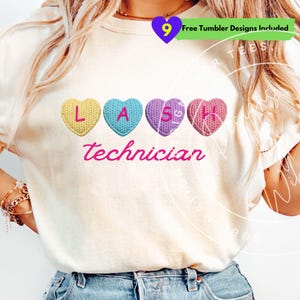 Valentine Lash Tech PNG: Lash Technician Valentine Day Sublimation Shirt Design (Digital Download)