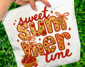 Painted Cherry PNG: Sweet Summer Time Cherry Festival Sublimation Shirt Design (Digital Download)
