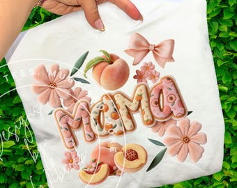 Mama Summer Peach PNG-sublimatieontwerp instant digitale download, Summer Mama png, Sweet Summer Peach png, Peach Bow zomershirt png