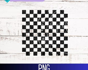 Checkered Background PNG: Checker Board Distressed Sublimation Design (Digital Download)