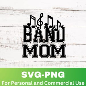 Band Mom Svg, Marching Band Png, Band Clipart Graphic, Band Shirt Svg Digital Download