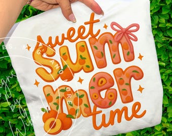 Painted Peach PNG: Sweet Summer Time Peaches Shirt Sublimation Design (Digital Download)
