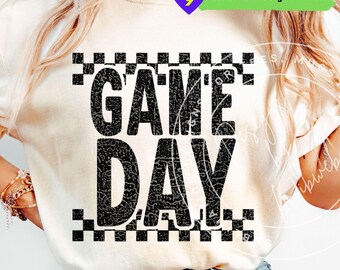 Game Day PNG: Distressed Football Shirt Design (Digital Download)