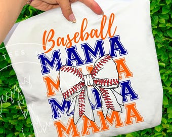 Pack Baseball Mama PNG : lot de motifs sublimation de chemise de maman de baseball (téléchargement numérique)