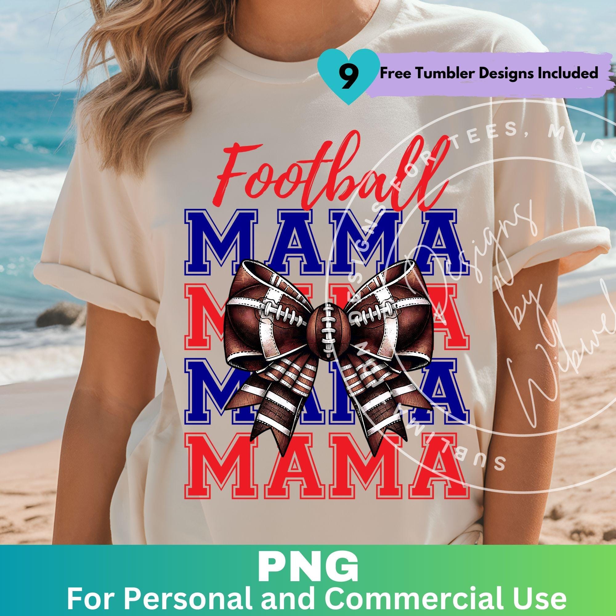 Football Mama Png: Football Mom Sublimation Shirt Design (digital