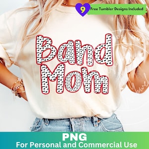 Marching Band Mom Png, Red Band Mom Sublimation Design Clipart, Band Mom Shirt Png Digital Download