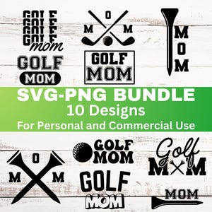 Golf Mom Svg Bundle, Golf Png, Golfer Clipart Graphic, Golf Shirt Svg Digital Download