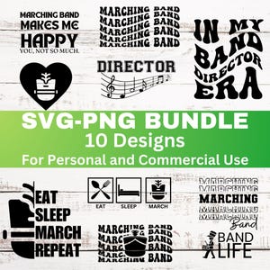 Band Svg Bundle, Marching Band Png, Band Clipart Graphic, Band Shirt Svg Digital Download