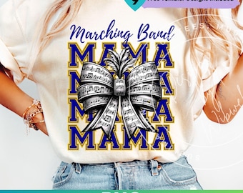 Marching Band Mama PNG Bundle: Band Mom Sublimation Shirt Design Bundle (Digital Download)