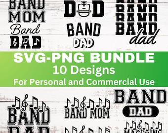 Band Dad Svg-bundel: Marching Band Dad Png-bundel Clipart-shirtafbeelding (digitale download)