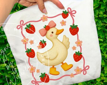 Painted Strawberry Goose PNG, Summer Goose Sublimation Design, Mama Goose Mothers Day Goose Png