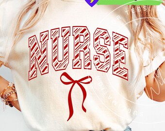 Christmas Nurse PNG: Christmas RN Nurse Shirt Design Sublimation (Digital Download)