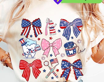Patriotic Dental Assistant PNG: Patriotic Shirt Design Sublimation Clipart (Digital Download)