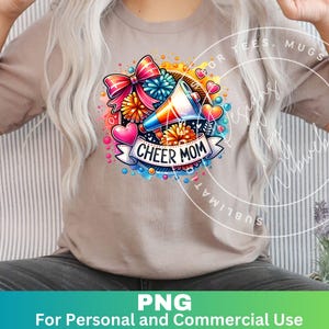 Cheer Mom Png, Cheer Mom Sublimation Design Clipart, Cheer Mom Shirt Png
