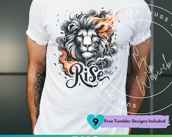 Christlicher Löwe PNG: Rise Christian Glaube Shirt Sublimationsdesign (Digitaler Download)