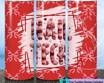 Nail Tech Tumbler Wrap PNG: Valentine Day Nail Technician Sublimation Design (Digital Download 20oz Skinny Tumbler)