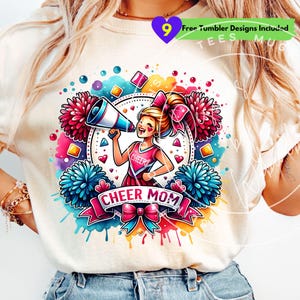 Cheer Mom Png, Cheer Mom Sublimation Design Clipart, Cheer Mom Shirt Png