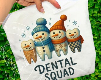 Painted Dental Squad Christmas PNG: Holiday Sublimation Shirt Design (Digital Download)