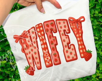Painted Wifey Png: Summer Strawberry Wife Shirt Sublimation Design (Digital Download)