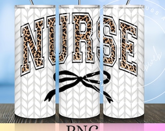 Wrap verpleegkundige beker met luipaardprint png: RN Health Care verpleegkundige sublimatieontwerp (digitale download 20oz magere beker)
