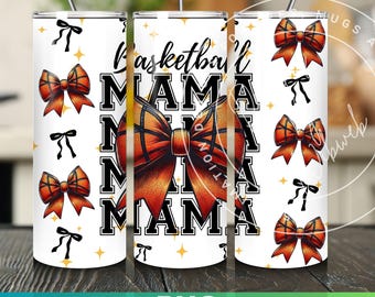 Basketball Mama Tumbler Wrap, 20oz Skinny Tumbler Design, Basketball Mom Sublimation Design, Basketball Tumbler Png Wrap Digital Download