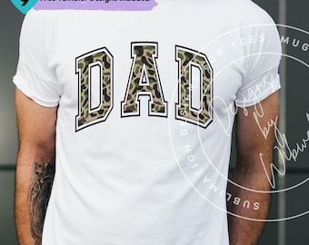 Camouflage Dad PNG: Camouflage Dad Hunting Camo-sublimatieshirtontwerp (digitale download)