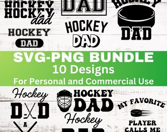 ホッケーパパ SVG バンドル: ホッケーパパ PNG バンドル クリップアート シャツ グラフィック カット ファイル (デジタル ダウンロード)