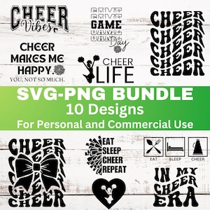 Cheerleader Svg Bundle, Cheer Png, Cheer Clipart Graphic, Cheer Shirt Svg Digital Download