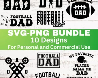 Football Dad Svg Bundle: Football Dad Png Bundle Clipart Shirt Graphic Cut File (Digital Download)