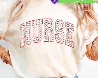 Christmas Nurse PNG: Christmas RN Nurse Shirt Design Sublimation (Digital Download)