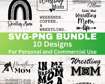 Wrestling Mom Svg Bundle: Wrestling Mom Png Bundle Clipart Graphic (Digital Download)