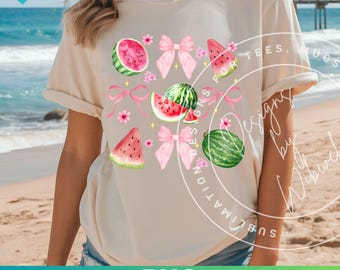 Coquette Summer Watermelon PNG Sublimation Design Instant Digital Download, Summer Mama Png, Sweet Summer Watermelon Bow Summer Shirt Png