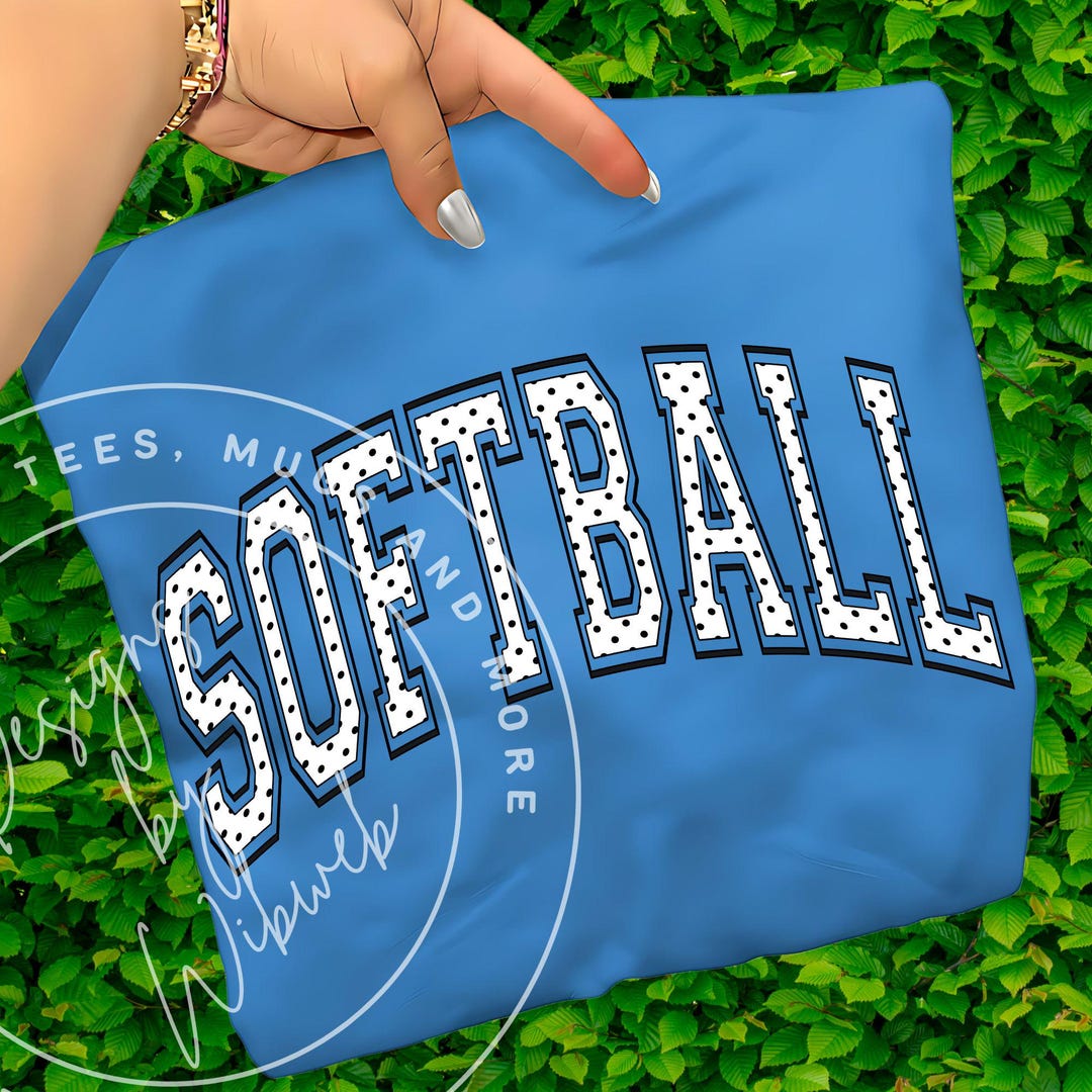 Varsity Softball Lettering Polka Dot Softball Png: Varsity Lettering Softball Sublimation Shirt ...