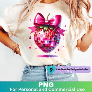 Coquette Strawberry Bow PNG Sublimation Design Instant Digital Download, Sweet Strawberry Graphics Summer Tshirt Design Strawberry Festival