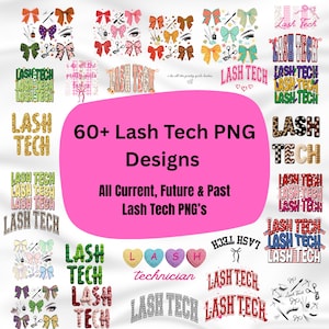Lash Tech PNG-paket: Ögonfranstekniker Mega-paket Clipart Sublimering Skjorta Grafik (Digital Nedladdning)